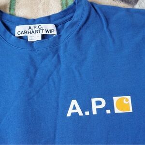 F/W 2019 Carhartt WIP x A.P.C. Fire T-Shirt Royal Blue